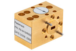 WR-15 Waveguide Isolator from 65 GHz to 71 GHz, 15 dB min Isolation, UG-385/U Cover Flange, Brass - Cost-Effective Alternative