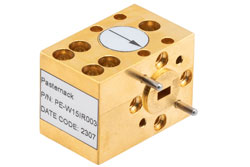 WR-15 Waveguide Isolator from 56 GHz to 61 GHz, 15 dB min Isolation, UG-385/U Cover Flange, Brass - Cost-Effective Alternative