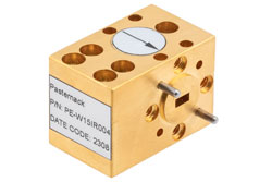 WR-15 Waveguide Isolator from 49.8 GHz to 56 GHz, 15 dB min Isolation, UG-385/U Cover Flange, Brass - Cost-Effective Alternative