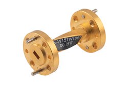 WR-15 90 Degree Waveguide Twist With a UG-385/U Flange Operating From 50 GHz to 75 GHz - Cost-Effective Alternative