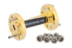 WR-15 45 Degree Right-hand Waveguide Twist With a UG-385/U Flange Operating From 50 GHz to 75 GHz - Cost-Effective Alternative
