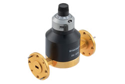 PE-W19AT002-30.jpg WR-19 Waveguide Continuously Variable Attenuator, 0 to 30 dB, from 40 GHz to 60 GHz, UG-383/U-M Round Cover Flange, Dial - Cost-Effective Alternative