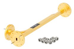 WR-19 Waveguide 10 dB Broadwall Coupler, UG-383/U Round Cover Flange, E-Plane Coupled Port, 40 GHz to 60 GHz, Brass Copper - Cost-Effective Alternative