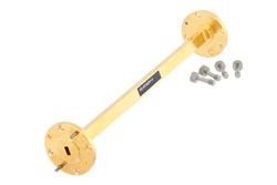 WR-19 Instrumentation Grade Straight Waveguide Section 6 Inch Length with UG-383/U-Mod Flange Operating from 40 GHz to 60 GHz - Cost-Effective Alternative
