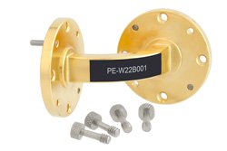 WR-22 Instrumentation Grade Waveguide E-Bend with UG-383/U Flange Operating from 33 GHz to 50 GHz - Cost-Effective Alternative