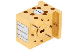 WR-22 Waveguide Circulator, 40 GHz to 46 GHz, 15 dB min Isolation, UG-383/U Cover Flange, Brass - Cost-Effective Alternative