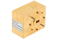 WR-22 Waveguide Isolator from 40 GHz to 46 GHz, 15 dB min Isolation, UG-383/U Cover Flange, Brass - Cost-Effective Alternative