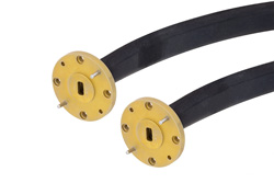 WR-22 Seamless Flexible Waveguide 12 Inch, UG-383/U Round Cover Flange Operating from 33 GHz to 50 GHz - Cost-Effective Alternative