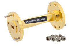 WR-22 90 Degree Waveguide Twist With a UG-383/U Flange Operating From 33 GHz to 50 GHz - Cost-Effective Alternative