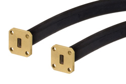 WR-28 Seamless Flexible Waveguide 24 Inch, UG-599/U Square Cover Flange Operating From 26.5 GHz to 40 GHz - Cost-Effective Alternative