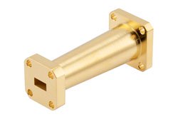 WR-28 to WR-42 Waveguide Transition 2 Inch Length, UG-599/U Square Cover Flange to UG-595/U Square Cover Flange - Cost-Effective Alternative