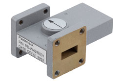 WR-42 Waveguide Isolator from 17.6 GHz to 26.7 GHz, 18 dB min Isolation, Cover Flange, Aluminum - Cost-Effective Alternative