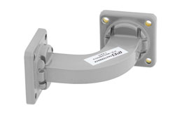 WR-62 Commercial Grade Waveguide H-Bend with UG-419/U Flange Operating from 12.4 GHz to 18 GHz - Cost-Effective Alternative