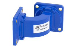 WR-90 Commercial Grade Waveguide E-Bend with UG-39/U Flange Operating from 8.2 GHz to 12.4 GHz - Cost-Effective Alternative