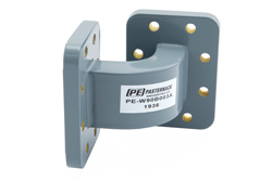 WR-90 Commercial Grade Waveguide E-Bend with CPR-90G Flange Operating from 8.2 GHz to 12.4 GHz - Cost-Effective Alternative
