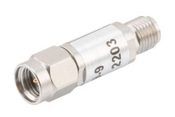 9 dB Fixed Attenuator, 2.92mm Male to 2.92mm Female Passivated Stainless Steel Body Rated to 0.5 Watts Up to 40 GHz - Cost-Effective Alternative