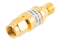 8 dB Fixed Attenuator, SMA Male to SMA Female Brass Gold Body Rated to 2 Watts Up to 26.5 GHz - Cost-Effective Alternative