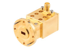 WR-22 Waveguide Power Detector, Q Band, 33 GHz to 50 GHz, Positive Output Voltage Polarity, UG-383/U Flange - Cost-Effective Alternative