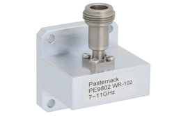 PE9802.jpg WR-102 Square Type Flange to N Female Waveguide to Coax Adapter Operating from 7 GHz to 11 GHz - Cost-Effective Alternative