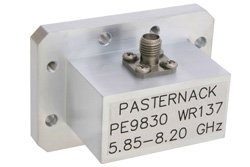 WR-137 CMR-137 Flange to SMA Female Waveguide to Coax Adapter Operating from 5.85 GHz to 8.2 GHz - Cost-Effective Alternative