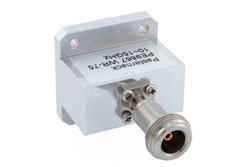 WR-75 Square Type Flange to End Launch N Female Waveguide to Coax Adapter Operating from 10 GHz to 15 GHz - Cost-Effective Alternative