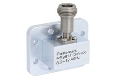WR-90 CPR-90G Grooved Flange to N Female Waveguide to Coax Adapter Operating from 8.2 GHz to 12.4 GHz - Cost-Effective Alternative