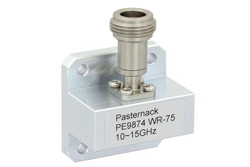 WR-75 Square Type Flange to N Female Waveguide to Coax Adapter Operating from 10 GHz to 15 GHz - Cost-Effective Alternative