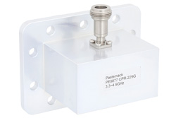 PE9877.jpg WR-229 CPR-229G Grooved Flange to N Female Waveguide to Coax Adapter Operating from 3.3 GHz to 4.9 GHz - Cost-Effective Alternative