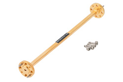 PEW10S010-6.jpg WR-10 Instrumentation Grade Straight Waveguide Section 6 Inch Length, UG-387/U-Mod Round Cover Flange from 75 GHz to 110 GHz - Cost-Effective Alternative