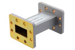 PEW159S001-4.jpg WR-159 Straight Waveguide Section 4 Inch Length, UG Cover and Grooved Flanges from 4.64 GHz to 7.05 GHz - Cost-Effective Alternative