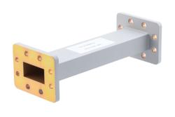 PEW159S001-8.jpg WR-159 Straight Waveguide Section 8 Inch Length, UG Cover and Grooved Flanges from 4.64 GHz to 7.05 GHz - Cost-Effective Alternative