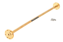 WR-19 Instrumentation Grade Straight Waveguide Section 12 Inch Length, UG-383/U-Mod Round Cover Flange from 40 GHz to 60 GHz - Cost-Effective Alternative
