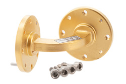 WR-22 Waveguide H-Bend with UG-383/U Flange Operating from 33 GHz to 50 GHz - Cost-Effective Alternative