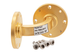 WR-22 Waveguide E-Bend with UG-383/U Flange Operating from 33 GHz to 50 GHz - Cost-Effective Alternative