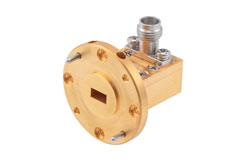 WR-22 UG-383/U Round Cover Flange to 2.4mm Female Waveguide to Coax Adapter Operating from 33 GHz to 50 GHz - Cost-Effective Alternative