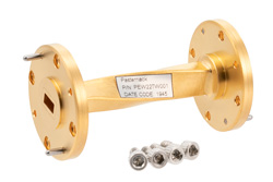 WR-22 90 Degree Waveguide Twist with a UG-383/U Flange Operating from 33 GHz to 50 GHz - Cost-Effective Alternative