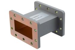 WR-284 Straight Waveguide Section 4 Inch Length, UG Cover and Grooved Flanges from 2.6 GHz to 3.95 GHz - Cost-Effective Alternative