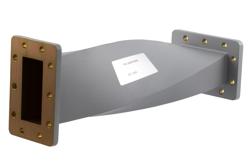 WR-284 90 Degree Waveguide Right Hand Twist With a UG Cover and Grooved Flanges Operating From 2.6 GHz to 3.95 GHz - Cost-Effective Alternative