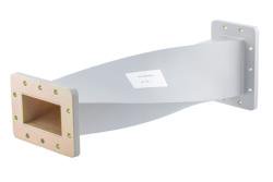 WR-340 90 Degree Waveguide Right Hand Twist With a UG Cover and Grooved Flanges Operating From 2.17 GHz to 3.3 GHz - Cost-Effective Alternative