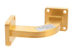 WR-42 Waveguide H-Bend with UG-595/U Flange Operating from 18 GHz to 26.5 GHz - Cost-Effective Alternative