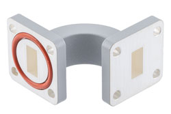WR-51 Waveguide E-Bend with UBR180 and PBR180 Flange Operating from 14.5 GHz to 22 GHz - Cost-Effective Alternative