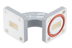 WR-51 Waveguide H-Bend with UBR180 and PBR180 Flange Operating from 14.5 GHz to 22 GHz - Cost-Effective Alternative