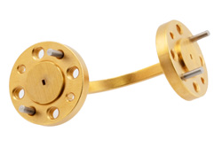 WR-5 Waveguide E-Bend with UG-383/U-Mod Flange Operating from 140 GHz to 220 GHz - Cost-Effective Alternative