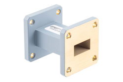 WR-62 Straight Waveguide Section 1.5 Inch Length, UG-419/U Flange from 12 GHz to 18 GHz in Aluminum - Cost-Effective Alternative