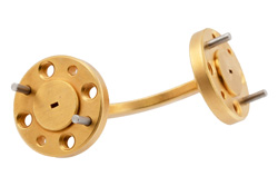 WR-6 Waveguide H-Bend with UG-387/U-M Flange Operating from 110 GHz to 170 GHz - Cost-Effective Alternative