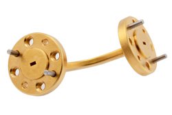 WR-8 Waveguide H-Bend with UG-383/U-Mod Flange Operating from 90 GHz to 140 GHz - Cost-Effective Alternative