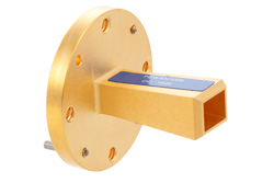 WR-19 Waveguide Standard Gain Horn Antenna Operating from 40 GHz to 60 GHz with a Nominal 10 dBi Gain with UG-383/U-Mod Round Cover Flange - Cost-Effective Alternative