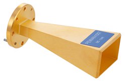 WR-19 Waveguide Standard Gain Horn Antenna Operating from 40 GHz to 60 GHz with a Nominal 20 dBi Gain with UG-383/U-Mod Round Cover Flange - Cost-Effective Alternative