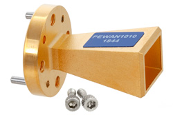 WR-15 Waveguide Standard Gain Horn Antenna Operating from 50 GHz to 75 GHz with a Nominal 15 dBi Gain with UG-385/U-Mod Round Cover Flange - Cost-Effective Alternative