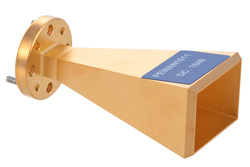 WR-15 Waveguide Standard Gain Horn Antenna Operating from 50 GHz to 75 GHz with a Nominal 20 dBi Gain with UG-385/U-Mod Round Cover Flange - Cost-Effective Alternative